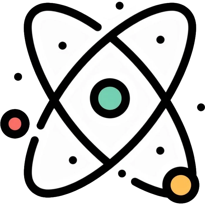 atom with valence electrons shown as outer orbital emoji