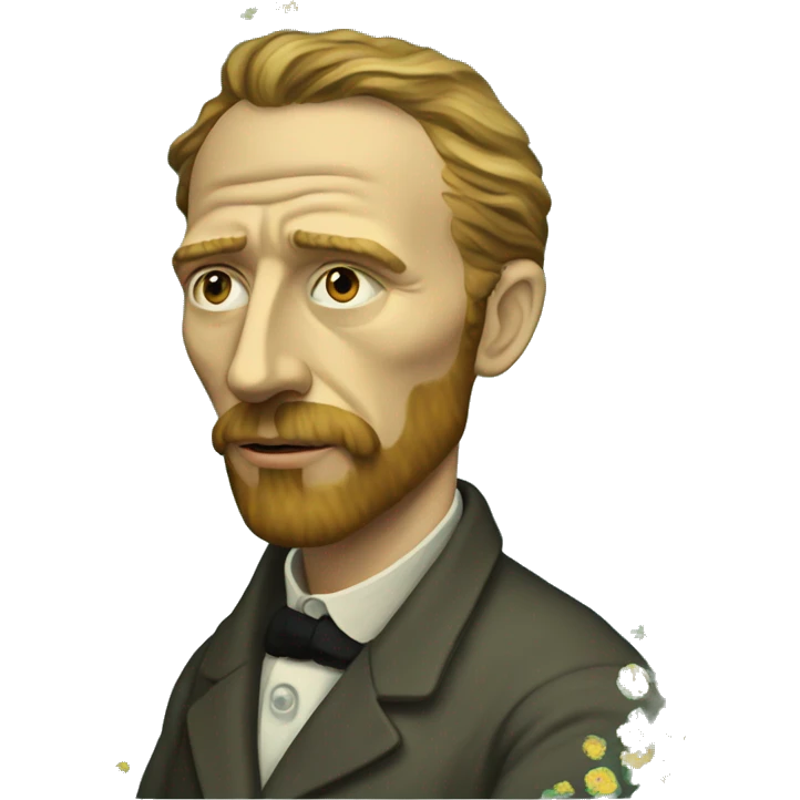 A picture of kell mercer in the style of van gogh emoji