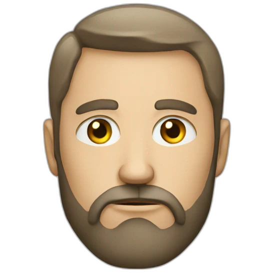 white man with beard and serious face emoji