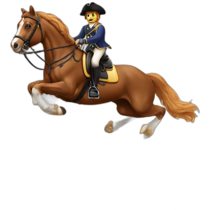 Cavalier a cheval qui saute un obstacle emoji