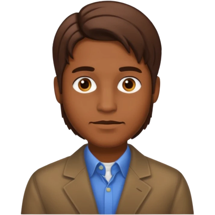 a man with brown Middle parting hairstyle emoji
