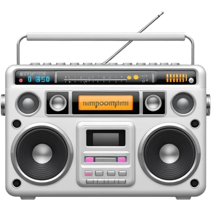 Белый Бумбокс с неоновыми колонками emoji