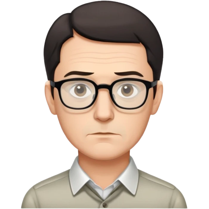 portrait of Hartmut Rosa, German philosopher, short dark hair, rectangular thin-frame glasses, clean-shaven, collared shirt, thoughtful expression emoji
