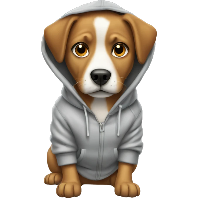 Dog wearing hoodie emoji