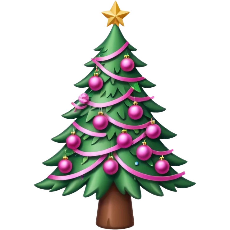 Christmas tree pink emoji