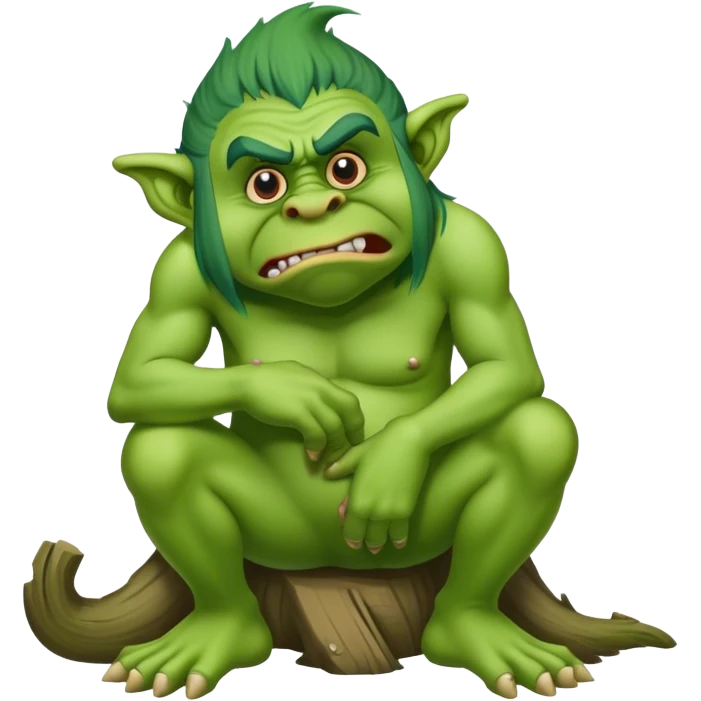 Green troll taking dump emoji