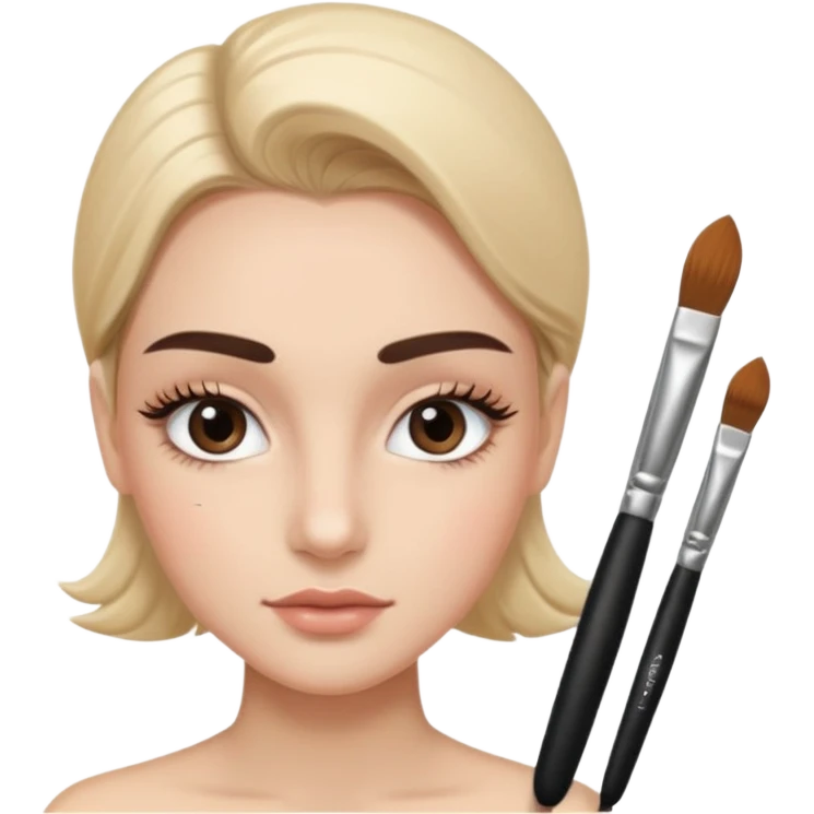 lash and brows done with a eyebrow brush emoji