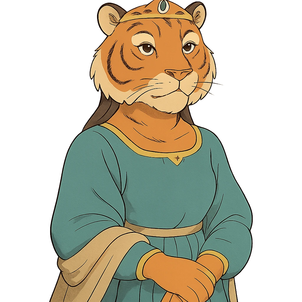 tiger human princess, ghibli style emoji