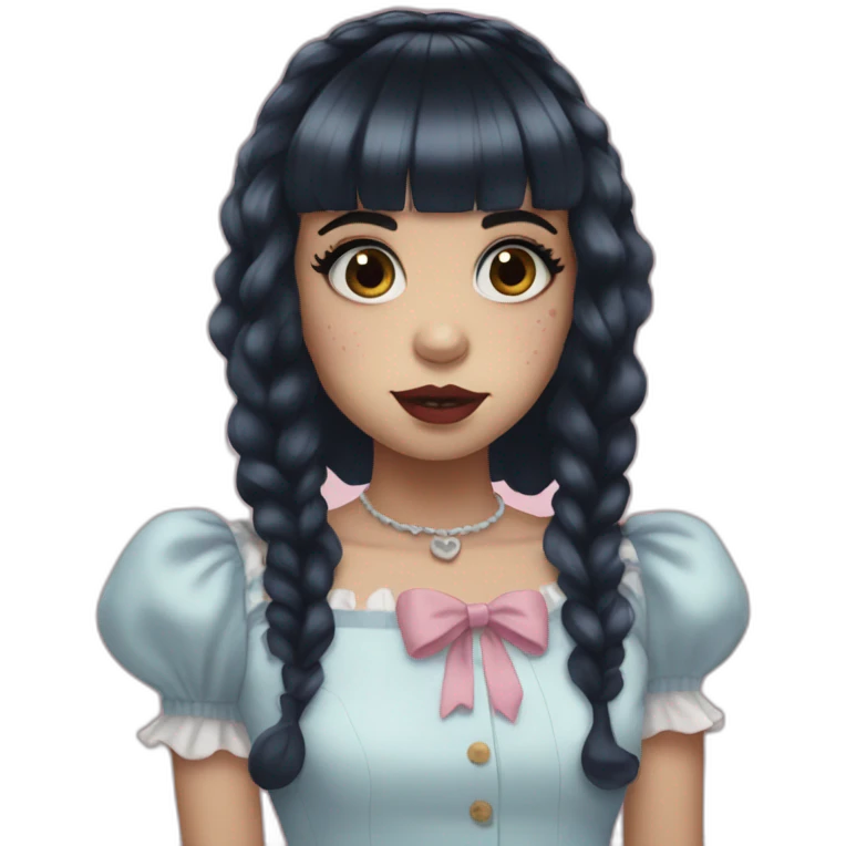 Melanie Martinez with black hair emoji