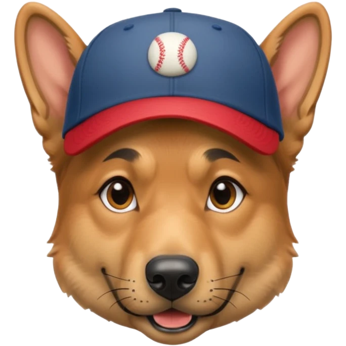 German shephard head with cap wore backwards  emoji