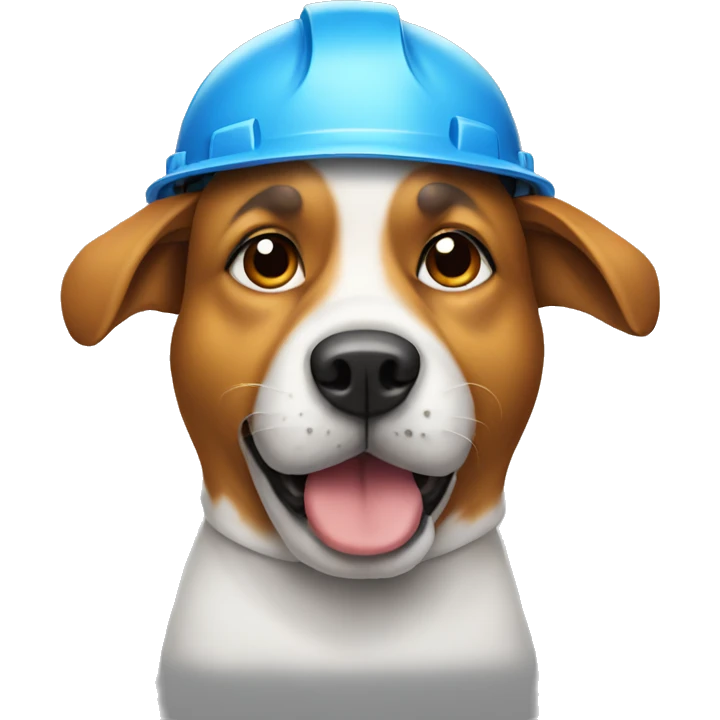 Dog wearing hard hat  emoji