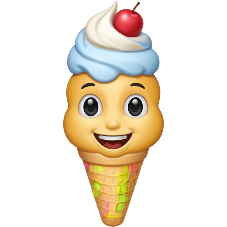 Pi eating an ice cream cone emoji