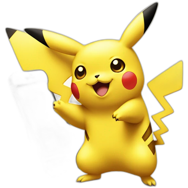 Pikachu with iPhone emoji