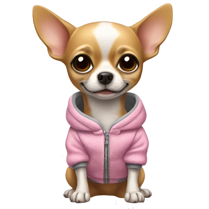 A chihuahua wearing a cute outfit  emoji