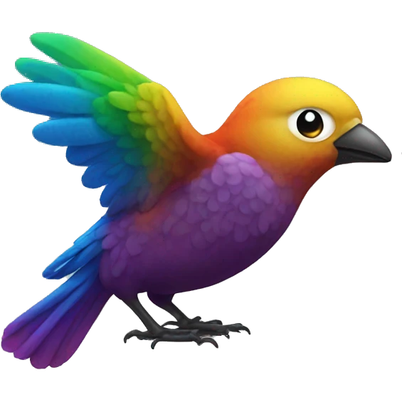 Bird rainbow poop emoji emoji