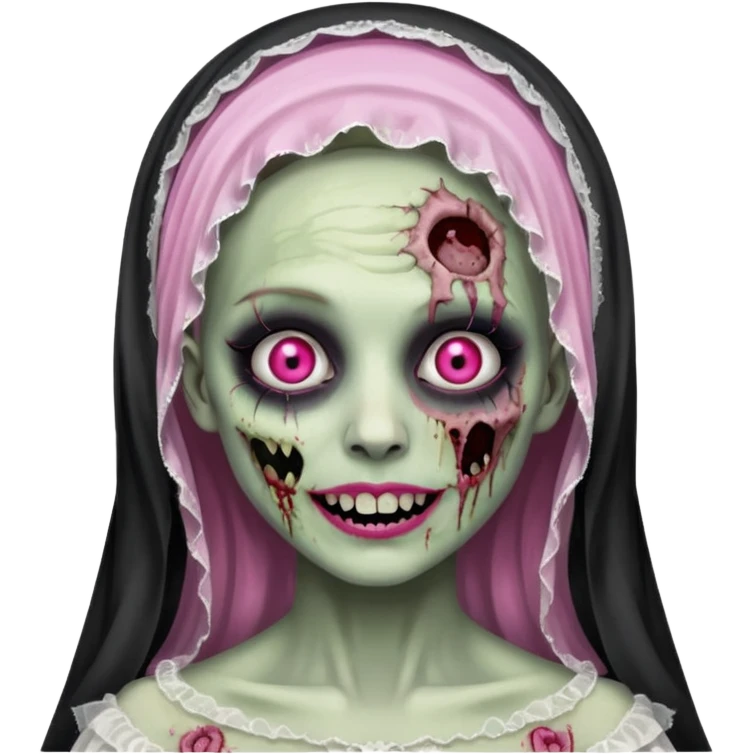 sweet smiling zombie bride emoji