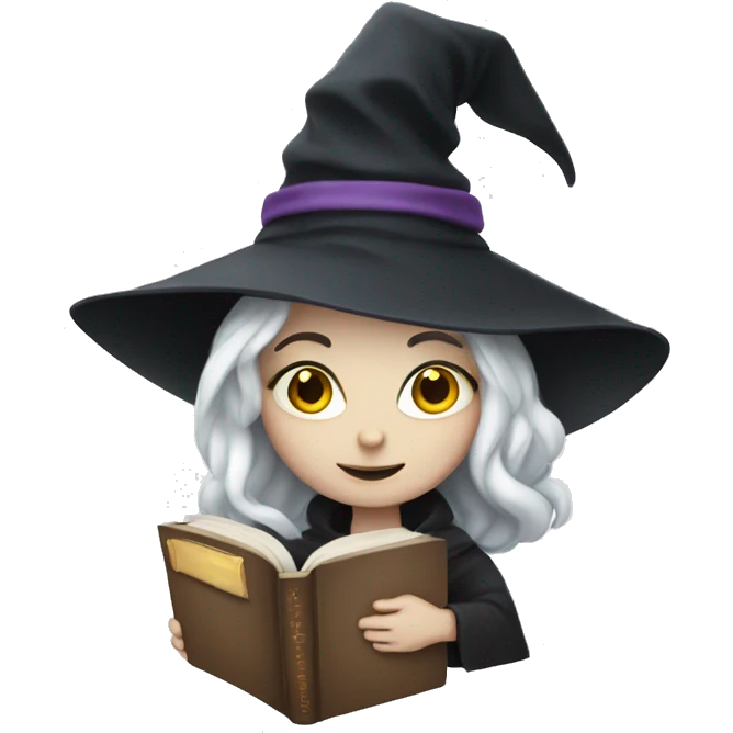 White skinned witch with a lot of Books  emoji
