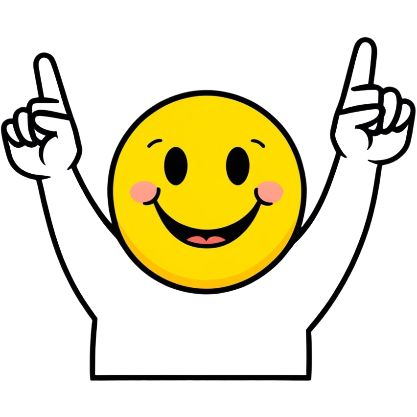 Smile face holding up middle fingers emoji