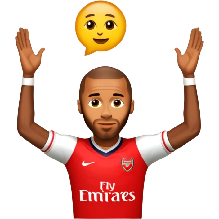 Add an Arsenal jersey to Thierry Henry in a football theme, keeping the emoji style. emoji