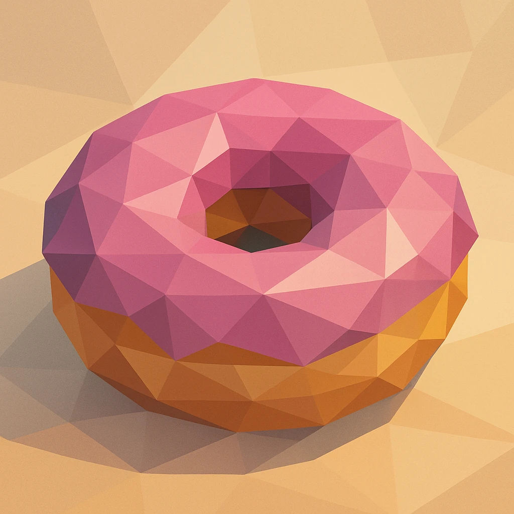 a donut in polygonal style emoji