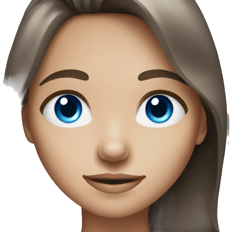 girl with brown hair and gray blue eyes emoji