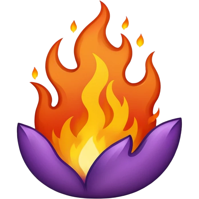plain purple no orange color fire emoji