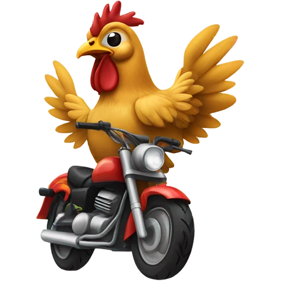 Gallina en moto emoji