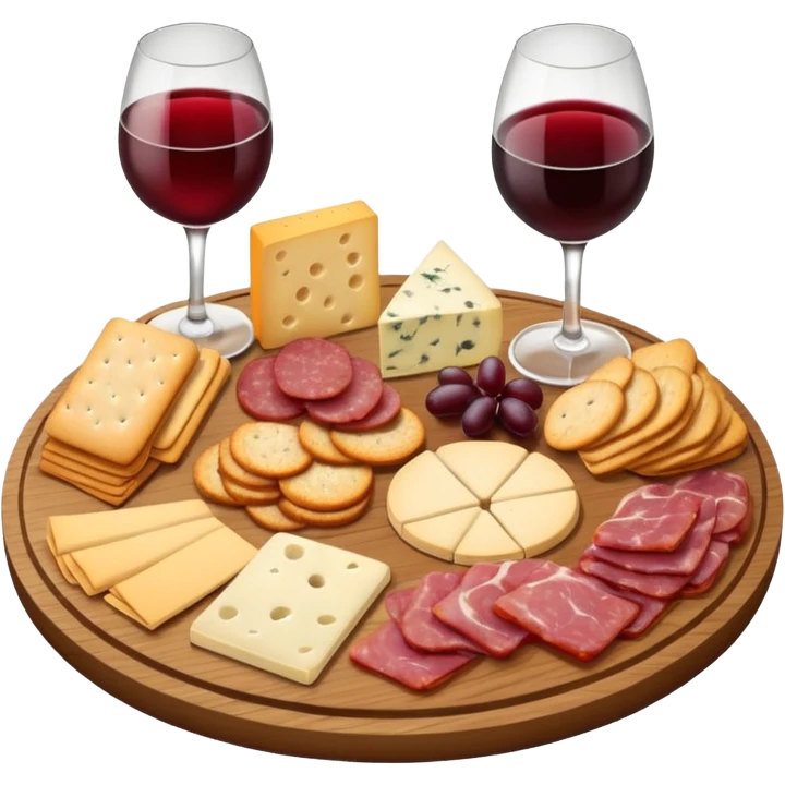 Charcuterie, board, and wine emoji