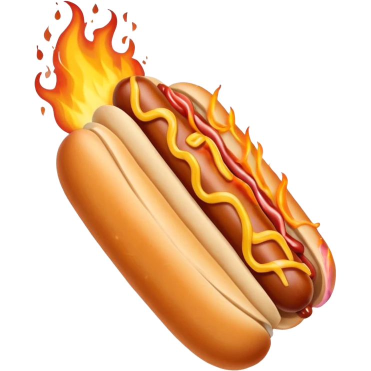 Gauntlet'd Fist Gripping a Flaming Hotdog emoji
