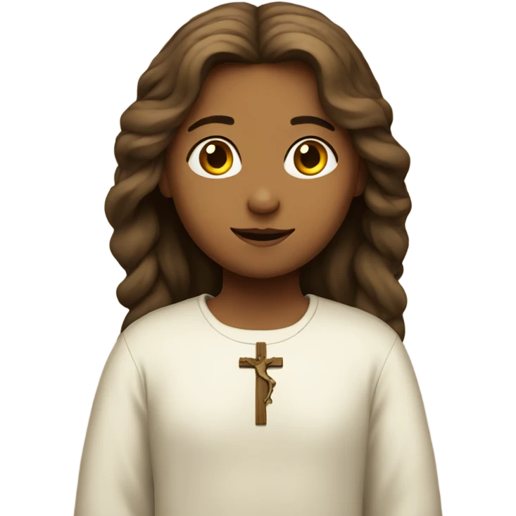 Girl  standing by Jesus emoji