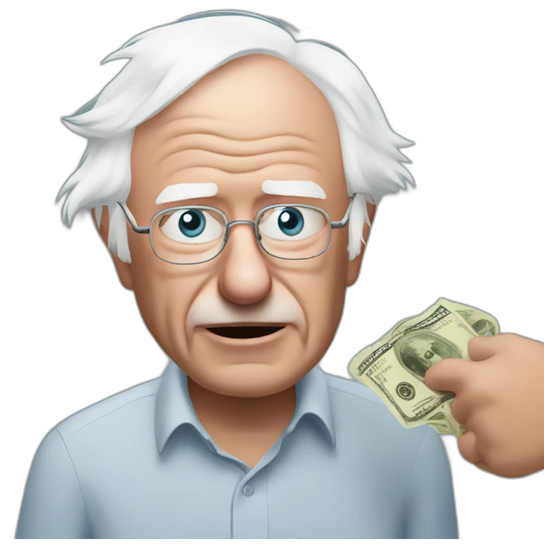 Bernie Sanders asking for money emoji