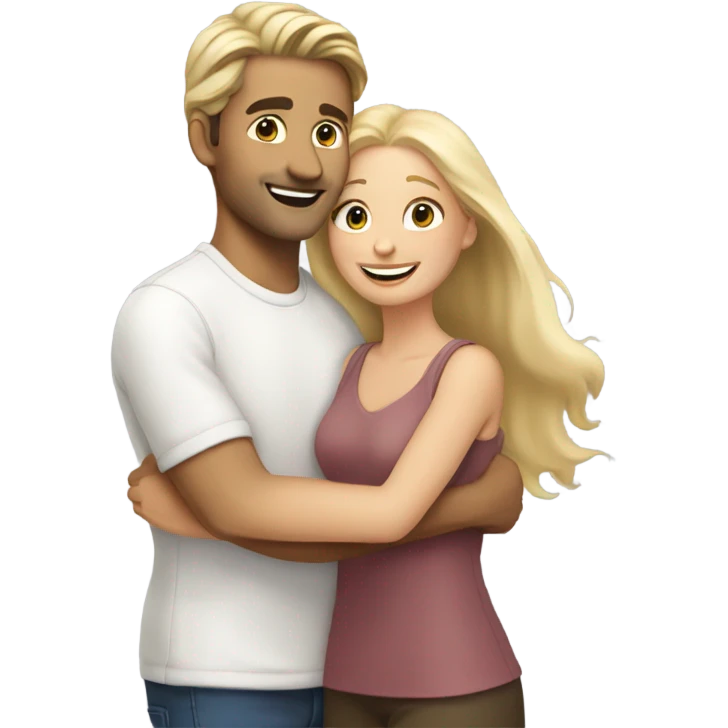 White male loving blonde woman  emoji