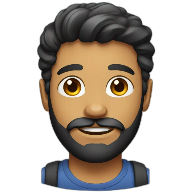 young man with beard and mustache emoji