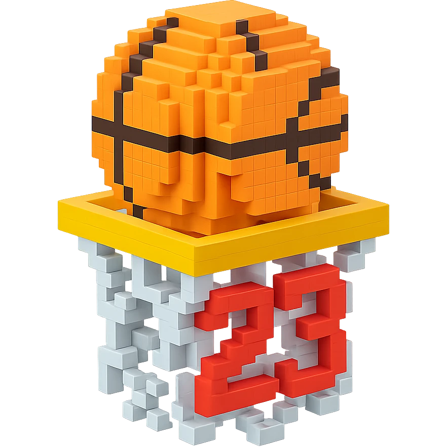 баскетбольный мяч с надписью "23" в сетке, no background emoji