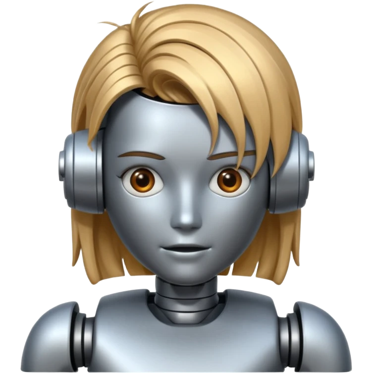 robot with hair emoji