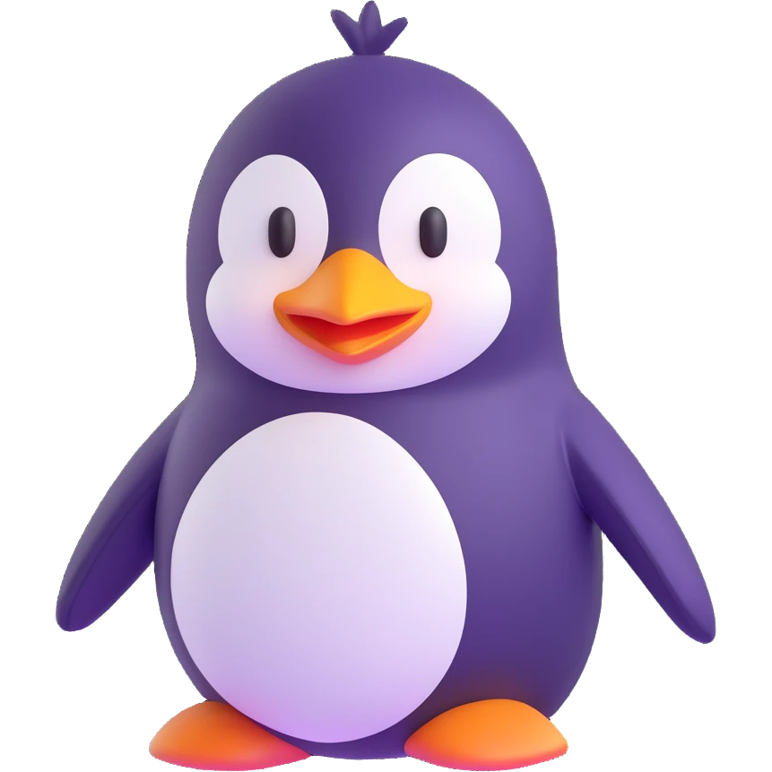 3D fluent style penguin emoji with depth emoji