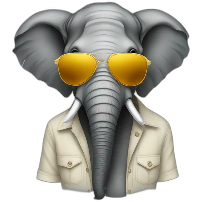 elephant, stylish, sunglasses, shirt emoji