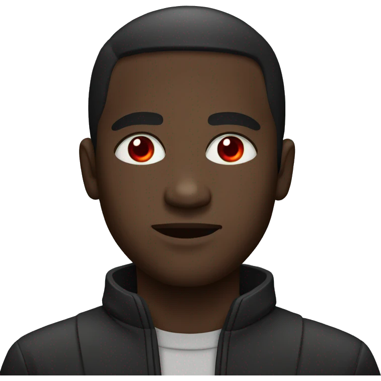 Black Man with red eyes emoji