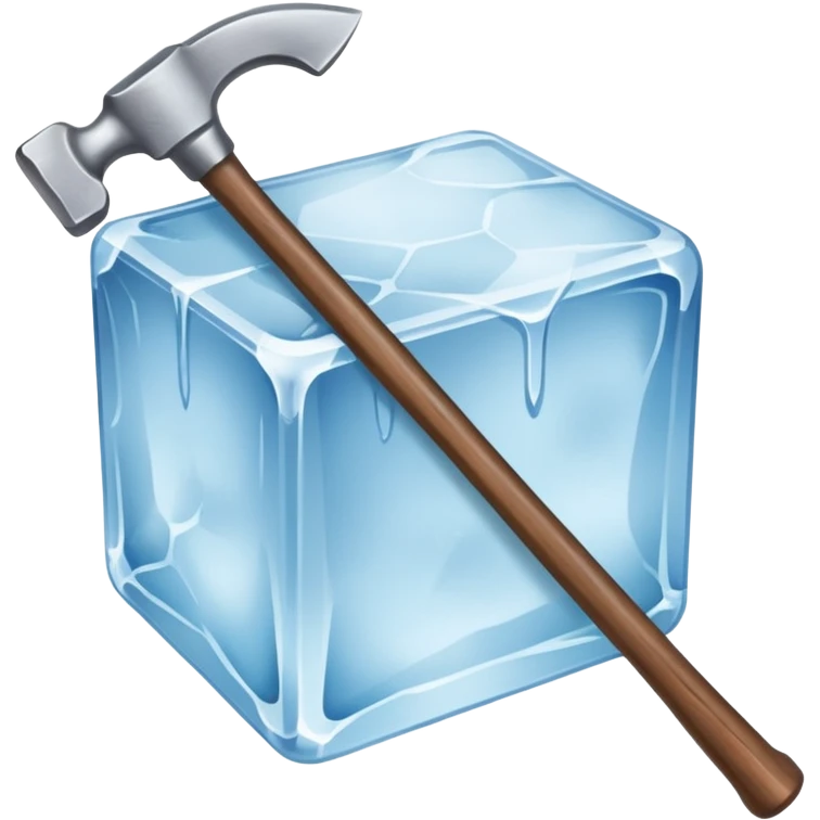 an ice and a hammer, means break the ice emoji