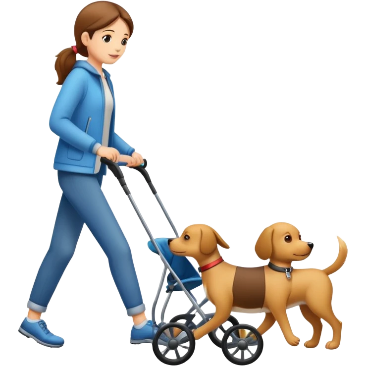 walking dog with stroller emoji