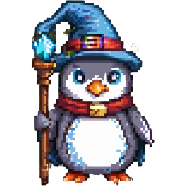 A penguin wizard emoji