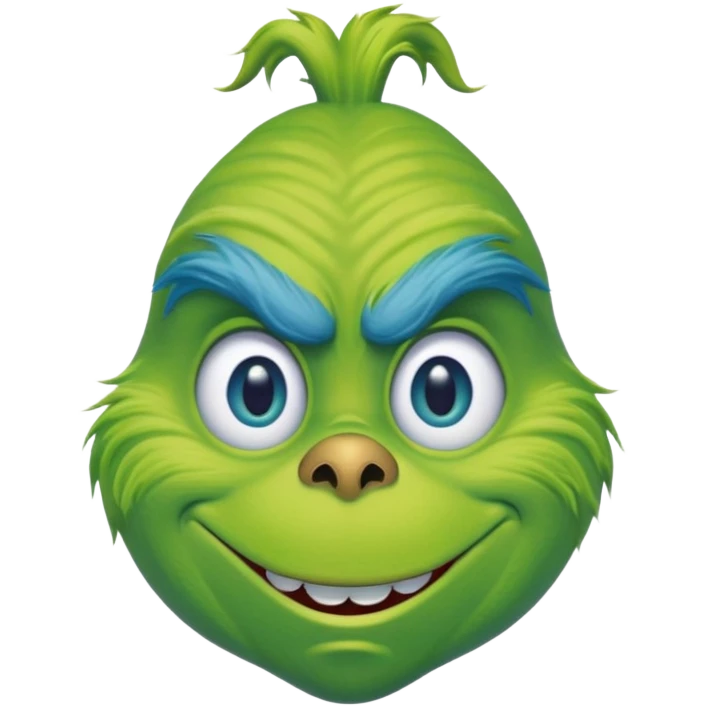 Grinch with big blue eyes emoji