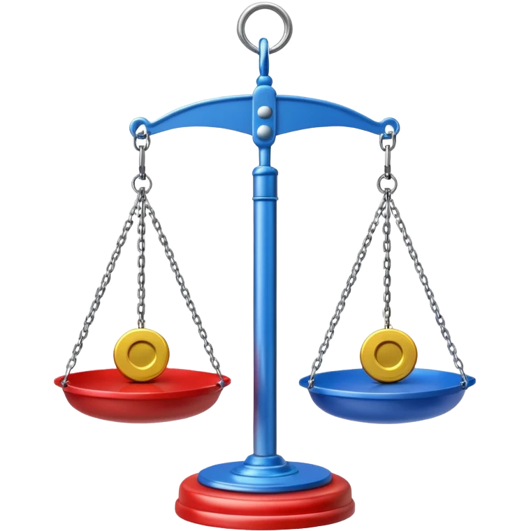 Hanging Balance Scale red blue yellow  emoji