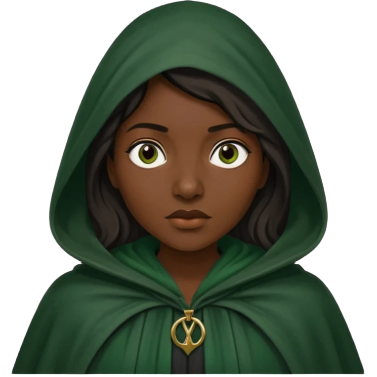woman waring dark green cloak like in the traitors tv show emoji