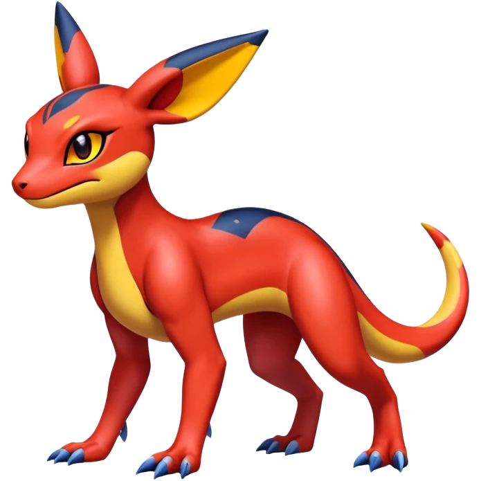 Cute Shiny Guilmon-Quilava-Salandit-Umbreon-Fakémon-hybrid-creature (full body)  emoji
