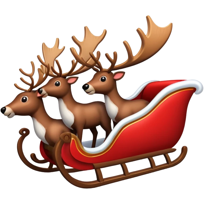 santa's sleigh with reindeer
 emoji