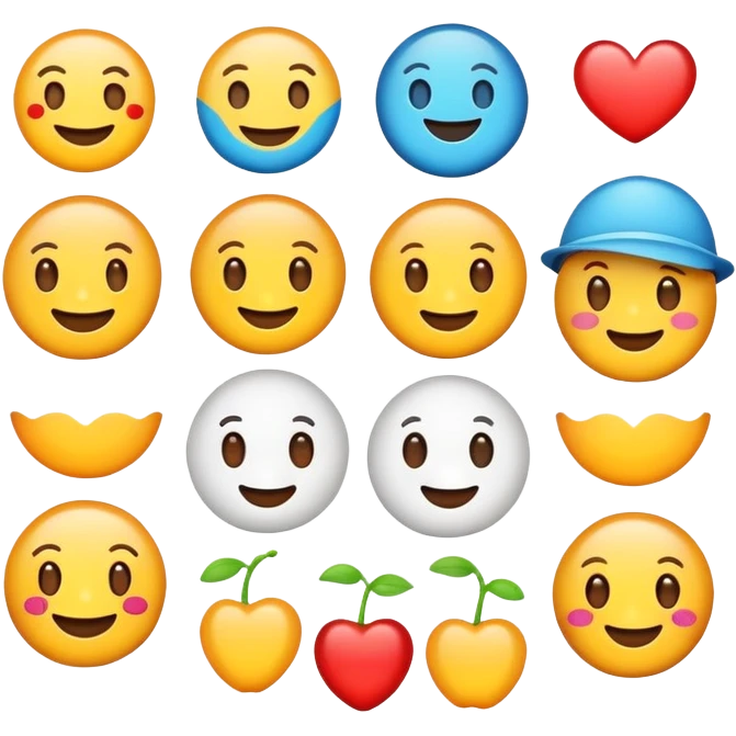 Retro cute emojis emoji