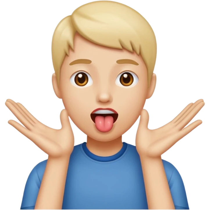 tongue out with hands to the side emoji