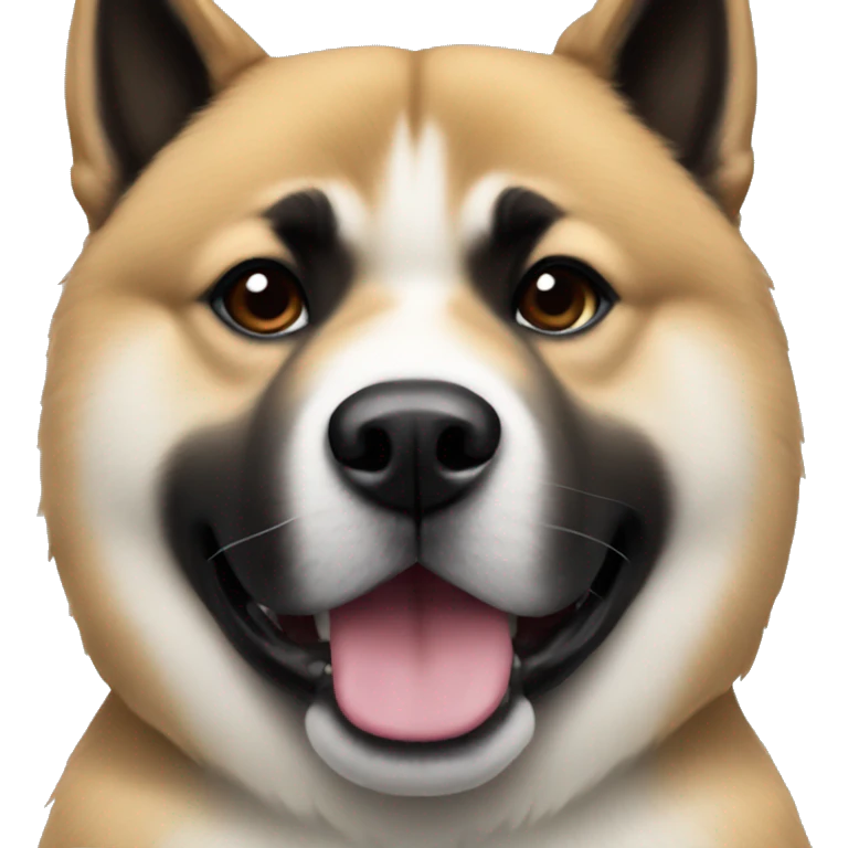 Black American Akita emoji
