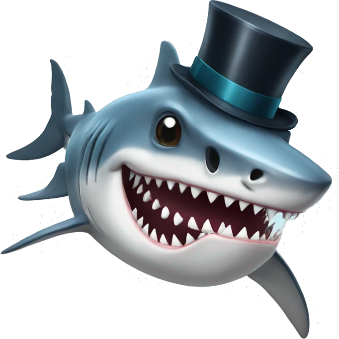 shark with tophat emoji